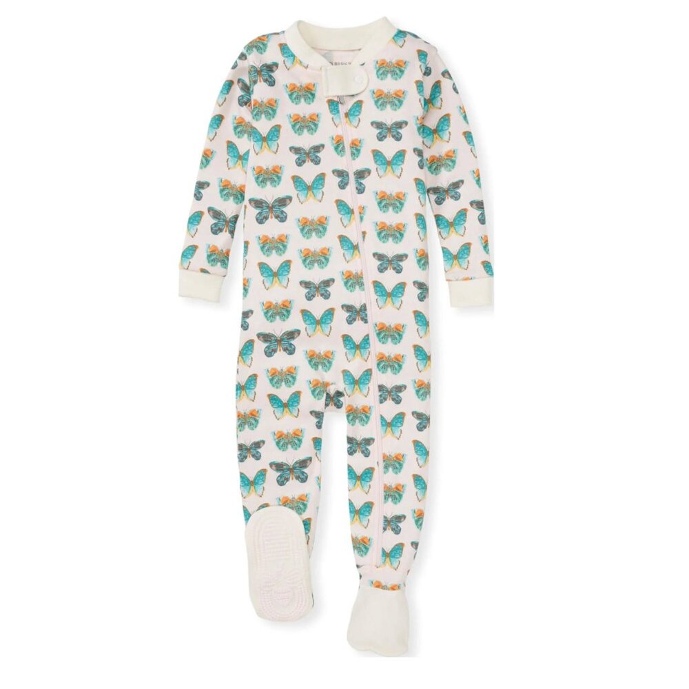 Burt's Bees Baby Baby Girl Sleeper Pajamas - Blue Butterfly - 3-6 months